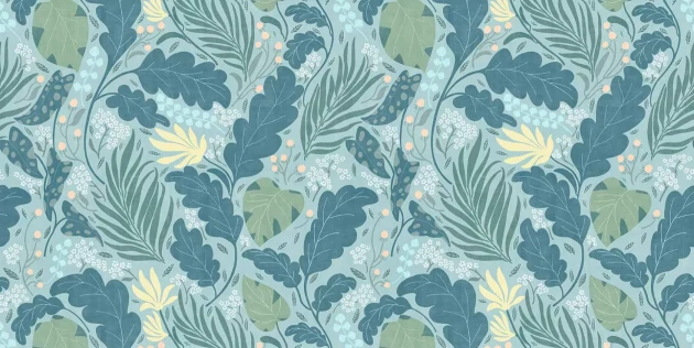 Tecnografica 80306-2B Old London Paloma Turquoise B - mural w roślinny motyw