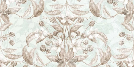 Tecnografica 76749-5 Old London Rubus Versailles - mural w kwiaty i owoce w kalejdoskopowym układzie