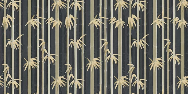 Tecnografica 82952-5 Old London Sagano Black - mural w las bambusowy