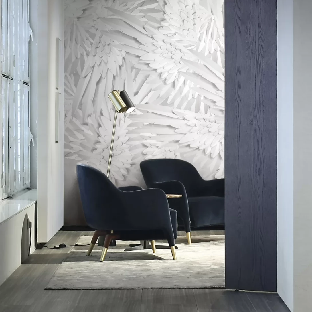 Tecnografica 74974-1 Wild Essence Hermes White - mural w liście 3D