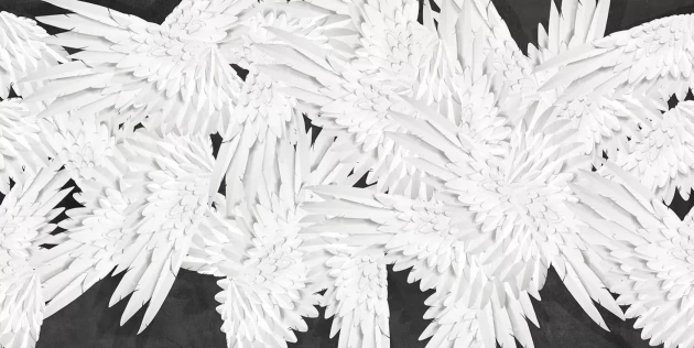 Tecnografica 74974-2 Wild Essence Hermes Black - mural w liście 3D