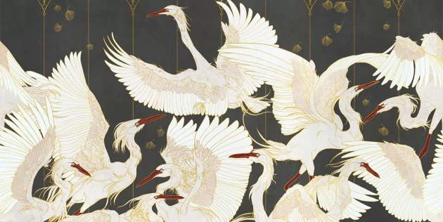 Tecnografica 71360-1 Wild Essence La Danse Black - mural w żurawie