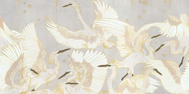 Tecnografica 71360-2 Wild Essence La Danse Ivory - mural w żurawie