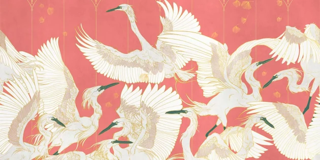 Tecnografica 71360-7 Wild Essence La Danse Strong Coral - mural w żurawie