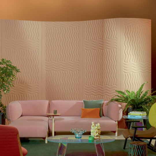 Elitis RM 1055 05 Forms Wave Flanelle – tapeta trójwymiarowa z wełny