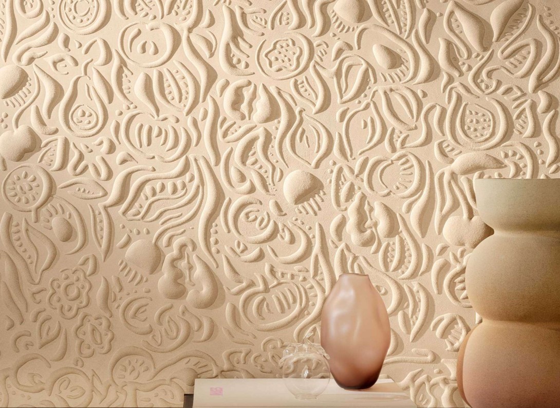 Elitis RM 1088 02 Le jardin d'Aloes Mosaique du verger - tapeta trójwymiarowa w owoce