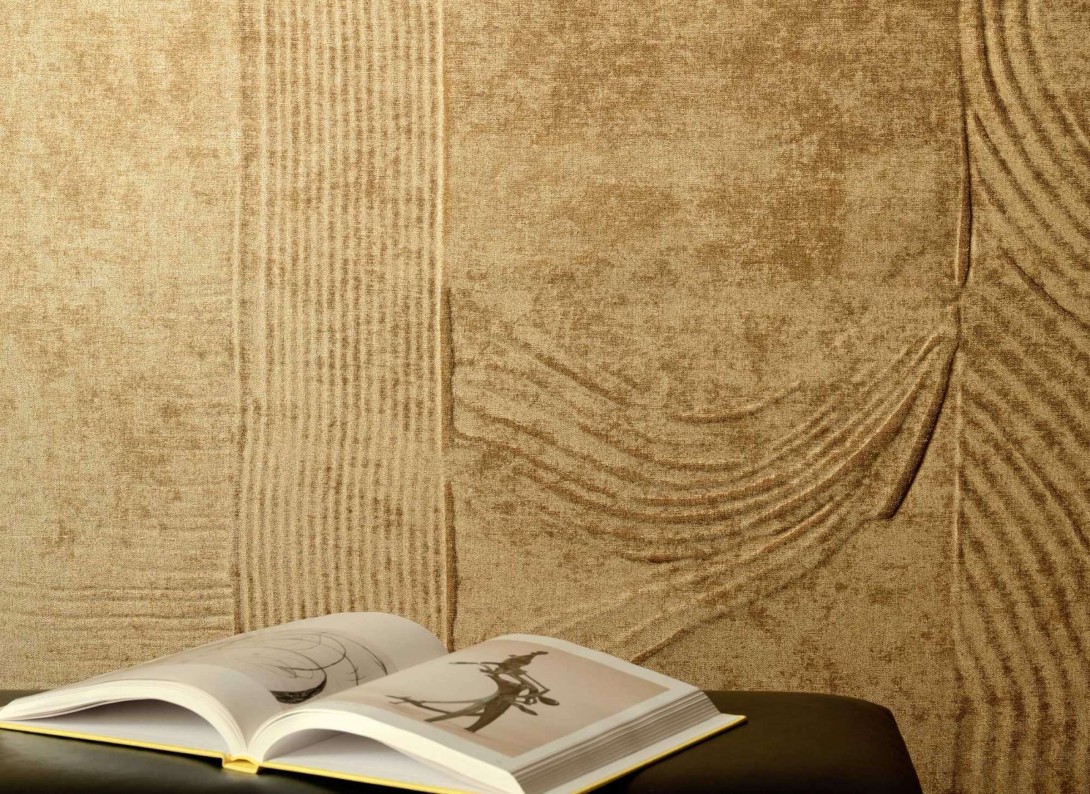 Elitis RM 1092 04 Le jardin d'Aloes Palimpseste - tapeta trójwymiarowa imitująca zamsz
