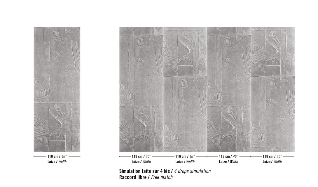Elitis RM 1092 11 Le jardin d'Aloes Palimpseste - tapeta trójwymiarowa imitująca zamsz
