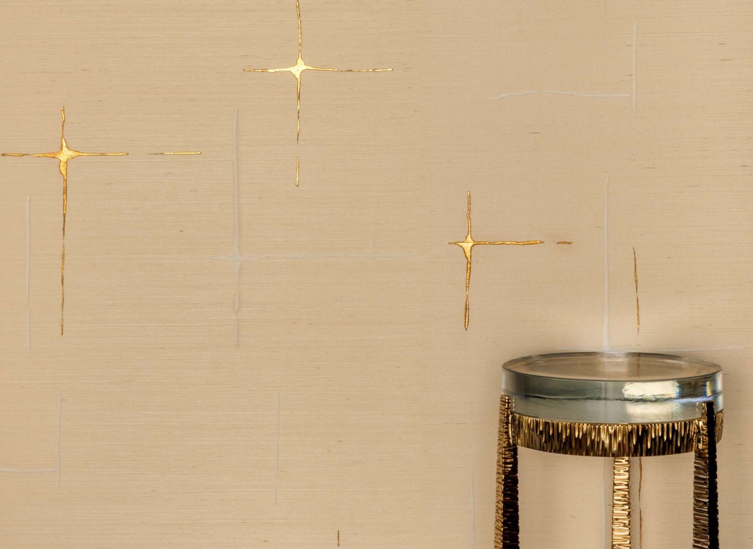 Elitis RM 1076 01 Maestria Orphee - tapeta tekstylna z metalicznymi akcentami