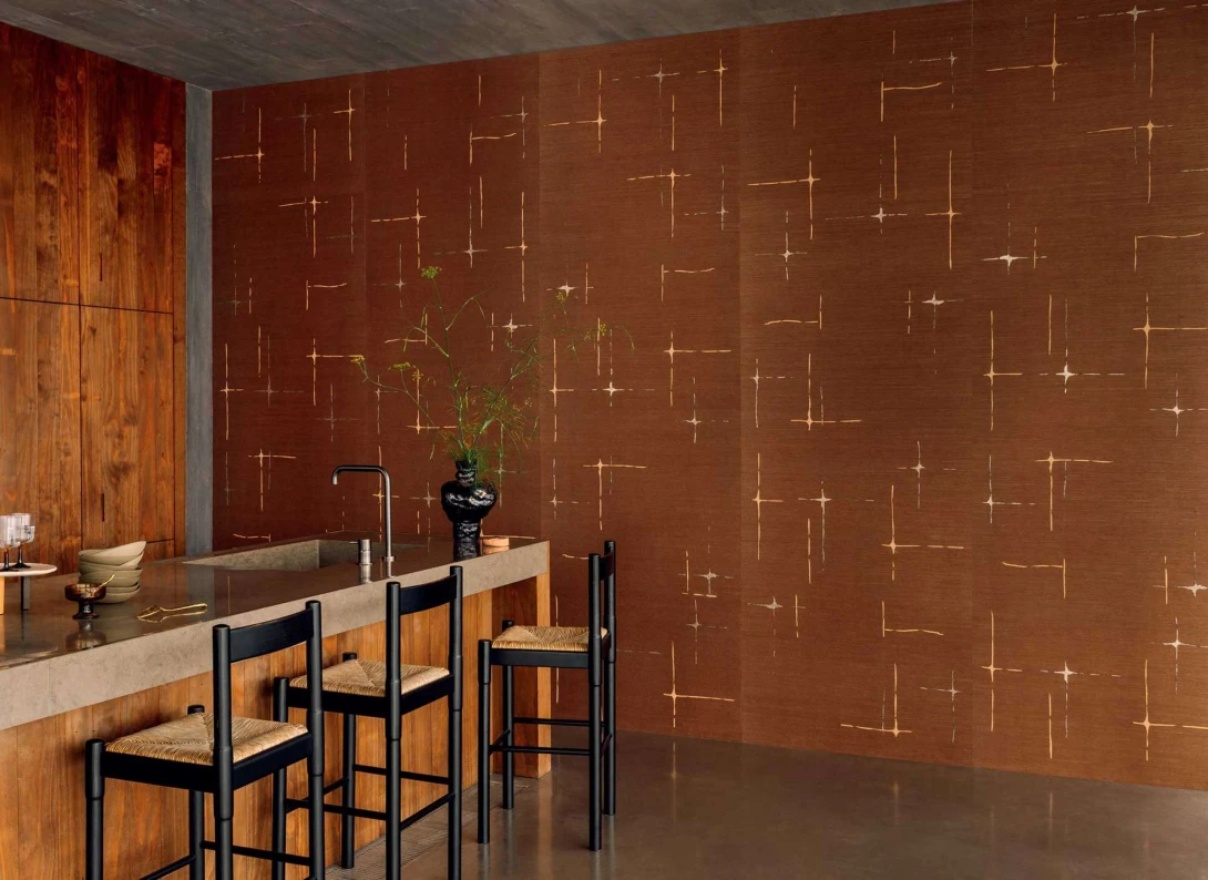 Elitis RM 1076 02 Maestria Orphee - tapeta tekstylna z metalicznymi akcentami