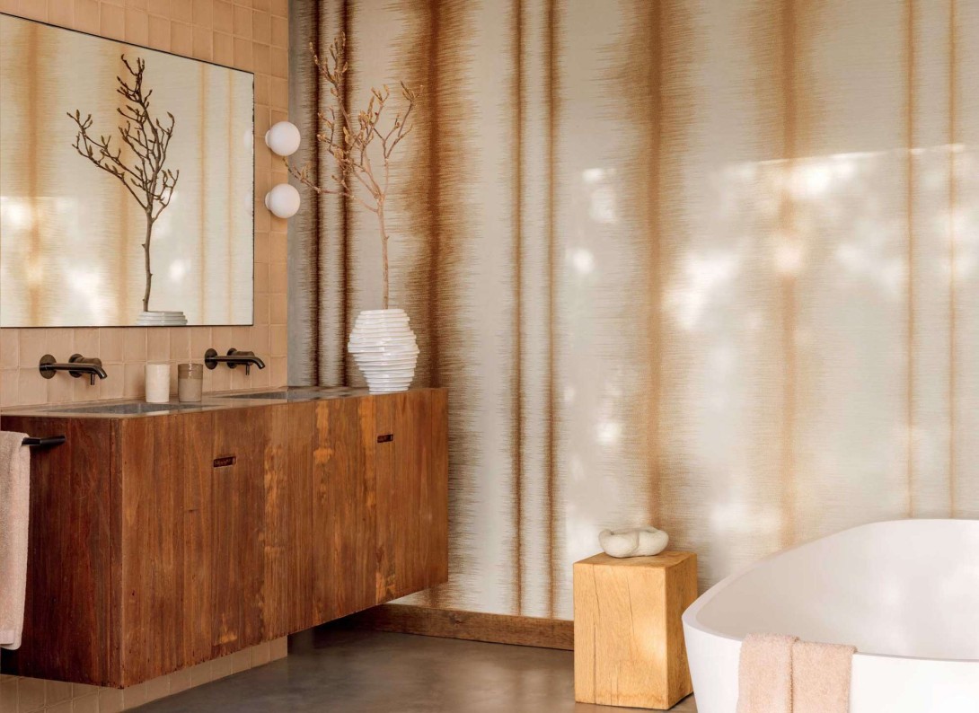 Elitis RM 1078 75 Maestria Tissoro - tapeta w pasy z rozmytymi krawędziami