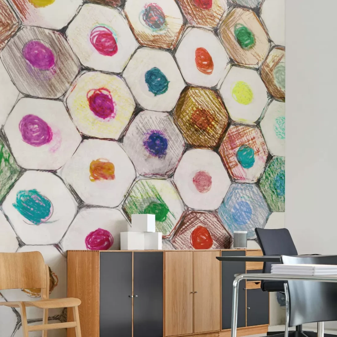 Tecnografica 58359-2 Kids Pastel Bottom Solar - mural dziecięcy w geometryczny wzór