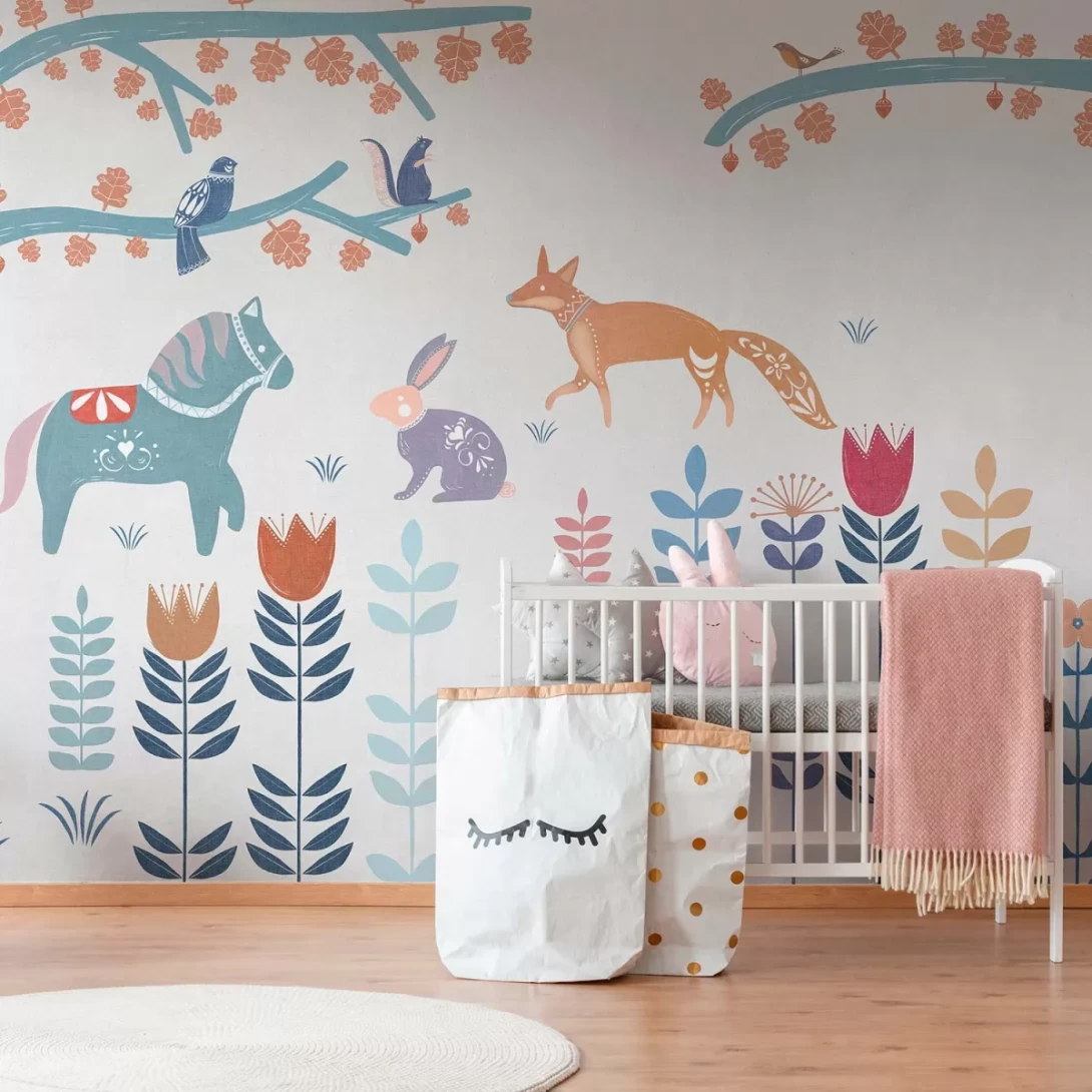 Tecnografica 76406-2 Kids Fabel Rosa - mural dla dzieci w zwierzęta