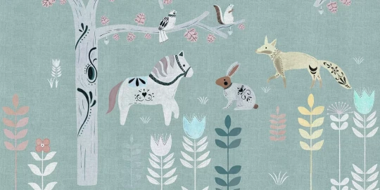 Tecnografica 76406-3 Kids Fabel Gron - mural dla dzieci w zwierzęta