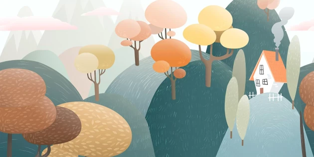 Tecnografica 76410-1 Kids Kuzco Acorn B - mural dla dzieci w bajkowy krajobraz