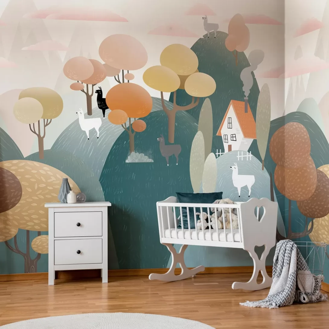 Tecnografica 76410-2 Kids Kuzco Blueberry B - mural dla dzieci w bajkowy krajobraz