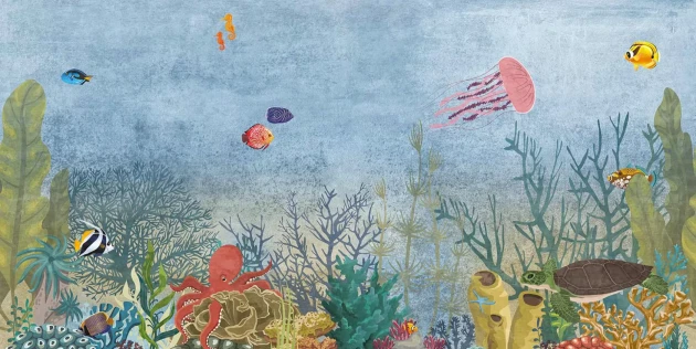 Tecnografica 75613-1 Kids Marina Happy Hour - mural dziecięcy w podwodny krajobraz