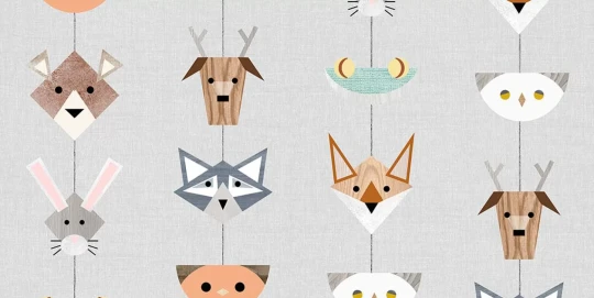 Tecnografica 76178-3 Kids Totem Grey - mural dla dzieci w zwierzęta