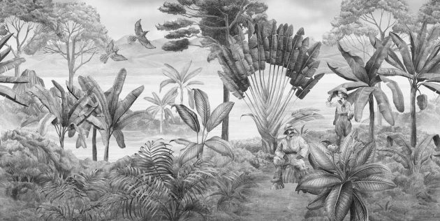 Tecnografica 75287-1 Expedition Livingstone Grey - mural w egzotyczny krajobraz