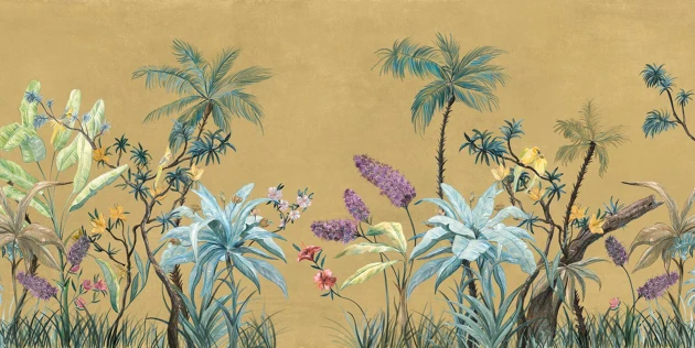 Tecnografica 69766-5 Expedition Polly Ocra - mural w egzotyczną roślinność