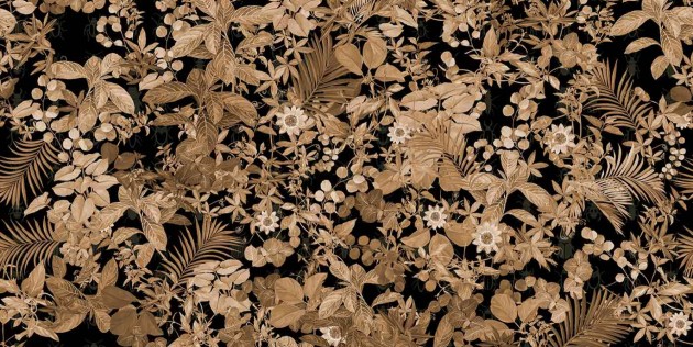 Tecnografica 70838-2B Expedition Tropicana Gold B - mural w roślinny motyw na ciemnym tle