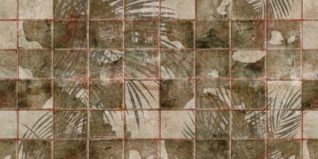 Tecnografica 69252-2 Expedition Atlantica Stormy - mural w egzotyczne liście i industrialne okna