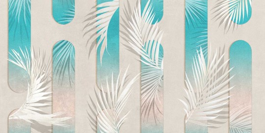 Tecnografica 76002-3 Expedition Flint Miami - mural w łuki i liście palm