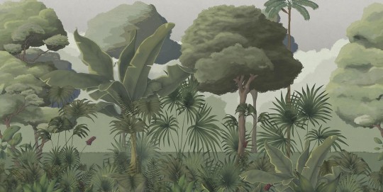 Tecnografica 85126-2 Expedition Midori Green No Birds - mural w egzotyczny las