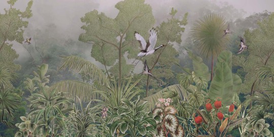 Tecnografica 85566-1 Expedition Mori Dark - mural w żurawie i rośliny