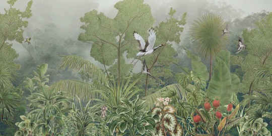 Tecnografica 85566-3 Expedition Mori Green - mural w żurawie i rośliny