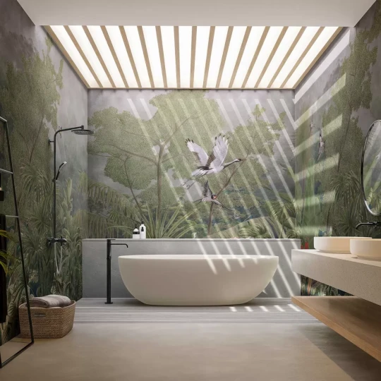 Tecnografica 85566-3 Expedition Mori Green - mural w żurawie i rośliny