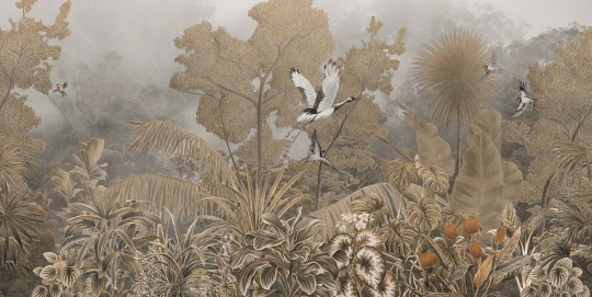 Tecnografica 85566-5 Expedition Mori Sepia - mural w żurawie i rośliny