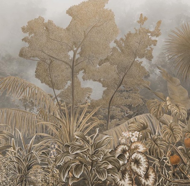 Tecnografica 85566-6 Expedition Mori Sepia No Birds - mural w roślinny krajobraz