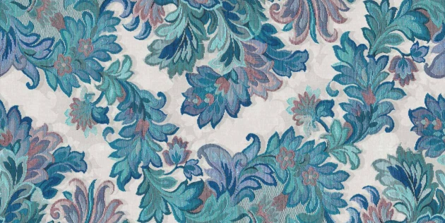 Tecnografica 77360-1 Fabrics Bohemian Royalty Turquoise - mural w roślinny motyw imitujący materiał