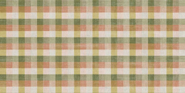 Tecnografica 79574-2 Fabrics Cunningham Green - mural w kratkę z efektem tkaniny