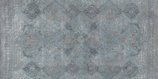 Tecnografica 67515-3 Fabrics Scirna Grey-Blue - mural imitujący vintage dywan