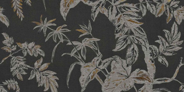 Tecnografica 77762-4A Fabrics Textile Grove Golden Black A - mural w duże liście z efektem tkaniny