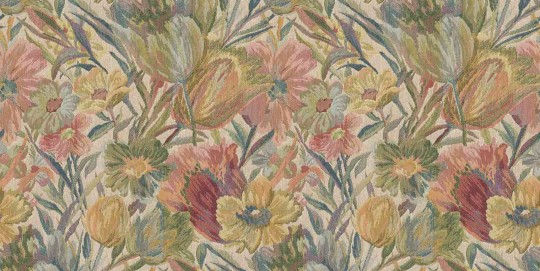 Tecnografica 77773-1A Fabrics Weft Garden Red - mural imitujący tkaninę w kwiaty