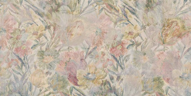 Tecnografica 77773-1B Fabrics Weft Garden Sand Red - mural imitujący tkaninę w kwiaty