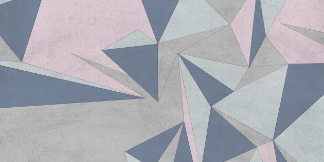 Tecnografica 68144-1B Geometric Notes Area Pastel Blue - mural w geometryczne bryły