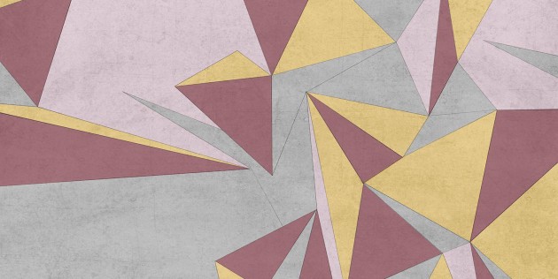 Tecnografica 68144-2B Geometric Notes Area Pastel Red - mural w geometryczne bryły