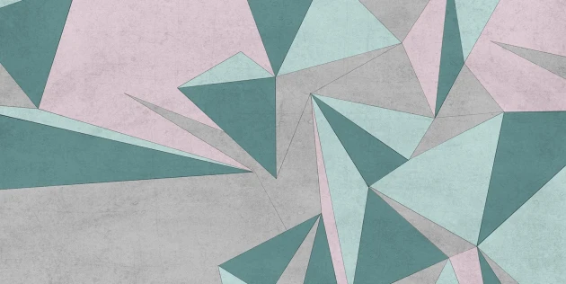 Tecnografica 68144-3B Geometric Notes Area Pastel Green - mural w geometryczne bryły