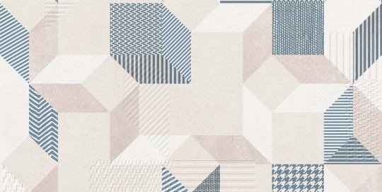 Tecnografica 76389-1 Geometric Notes Aretha Blue - mural w geometryczny wzór 3D