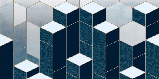 Tecnografica 76471-1 Geometric Notes Jimi Blue - mural w geometryczny wzór 3D