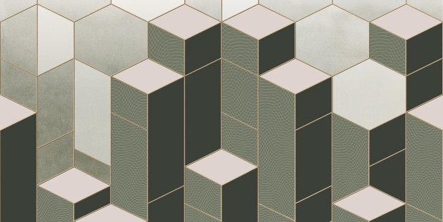 Tecnografica 76471-2 Geometric Notes Jimi Olive - mural w geometryczny wzór 3D