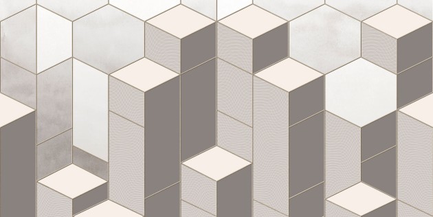 Tecnografica 76471-3 Geometric Notes Jimi Soft - mural w geometryczny wzór 3D