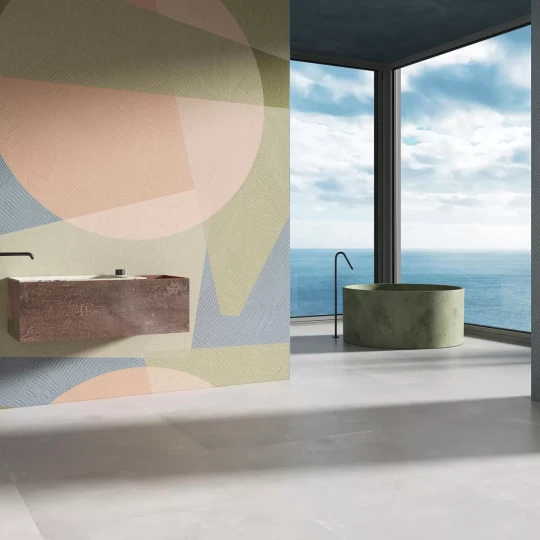 Tecnografica 85580-2 Geometric Notes Chet Blue C - mural w organiczne linie