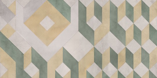 Tecnografica 68135-2 Geometric Notes Cubolibre Tabacco - mural w trójwymiarowy wzór geometryczny