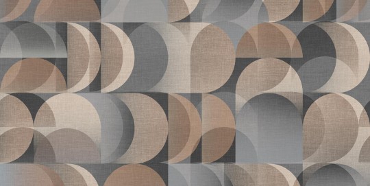 Tecnografica 84683-1 Geometric Notes Domino Black - mural w półokręgi