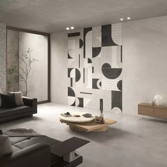 Tecnografica 85579-4 Geometric Notes Duetto Beige Vertical - mural w organiczne linie